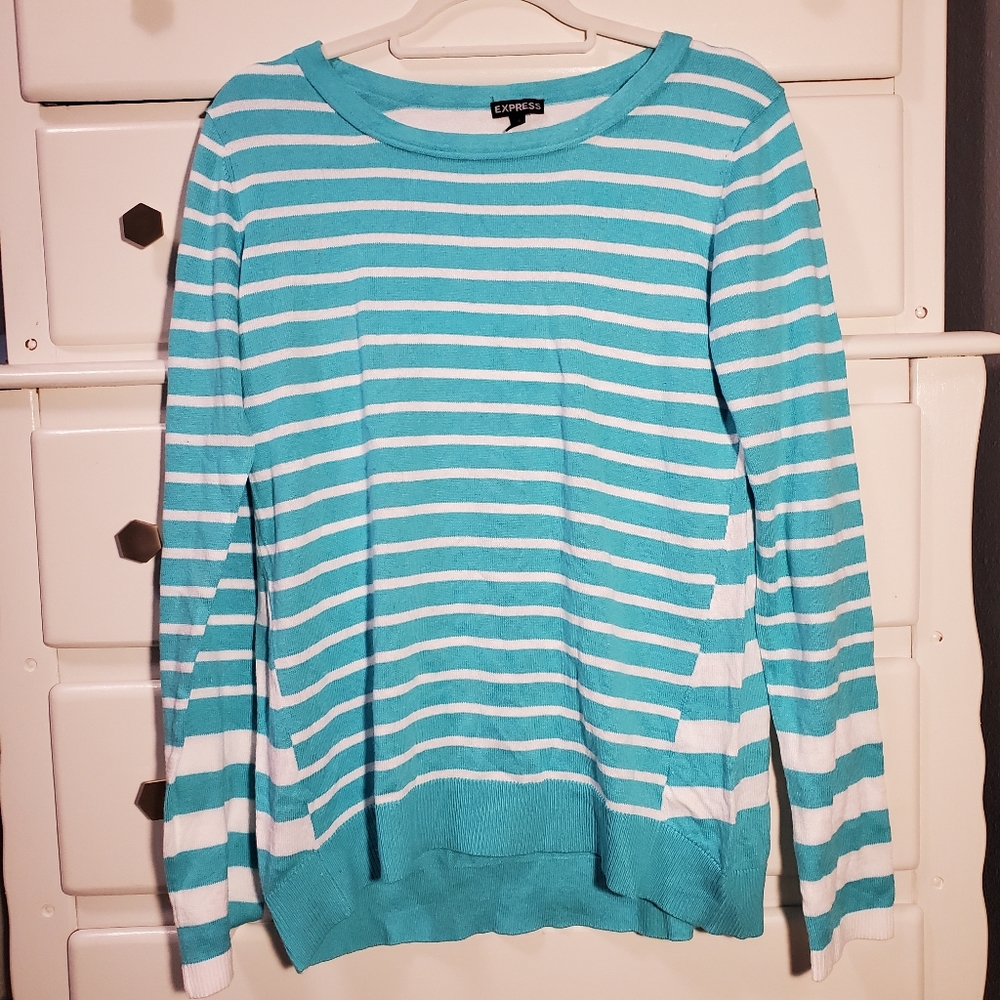 Blue striped express sweater